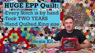 I Pieced This Entire KING SIZE QUILT by hand all over the world English Paper Piecing Gone Right [upl. by Cordle782]