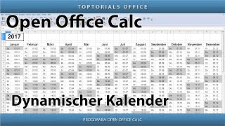 Dynamischen Kalender erstellen  Download OpenOffice Calc [upl. by Brine7]