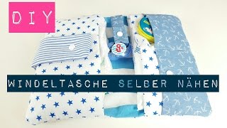 DIY Windeltasche mit Schnullerband und Innenfächern selber nähen  DIY Kajuete [upl. by Rico375]