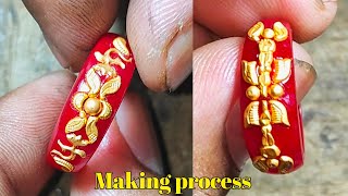 How to make gold 2 pola ring  Pola Ring Design Making  328 [upl. by Eleynad]