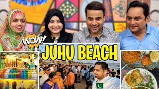 Pakistani Visiting Juhu Chowpatty Beach Mumbai India  Mumbai Street Food  Indian Food  Reaction [upl. by Cynthla]