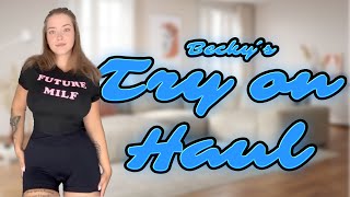 4K SEETHROUGH TOPS WITH BECKY  TRY ON HAUL AT HOME [upl. by Kasey]