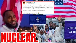 Olympic Boycott Goes NUCLEAR over Lebron James SHAMEFUL Flag Bearer FIASCO NBA [upl. by Ardnaet939]