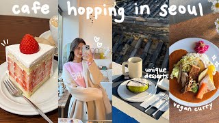 cafe hopping in seoul 🇰🇷 aesthetic desserts hanok cafes michelin guide kalguksu local shops [upl. by Neleb20]