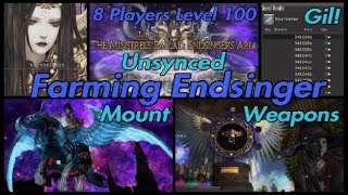 FFXIV Endsinger Unsynced 8 Player Mount Farm at Level 100 Endsingers Aria Extreme [upl. by Teahan]