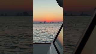 Boating Atlantic Ocean passing Atlantic City Aboard 58’ Hatteras Motor Yacht travel [upl. by Alfie226]