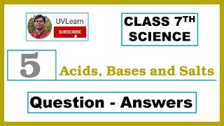 Class 7th Science Chapter 5 Acids Bases and Salts  QuestionAnswers English Medium [upl. by Nimocks675]