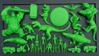 Dinosaur muddy toys • Trex vs Velociraptor vs Megalodon vs Indoraptor vs Brachiosaurus vs siren head [upl. by Nalloh]