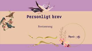 Personligt brev  Restaurang [upl. by Alcus]