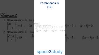 Exercice 3 Série 3 Lordre dans IR TCS Maths [upl. by Ahtenak107]