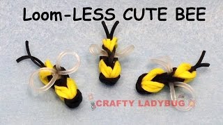 NEW Rainbow LoomLESS CUTE BEE EASY Charm Tutorials by Crafty Ladybug How to DIY [upl. by Caesar]