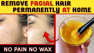 How to Remove Facial Hair Permanently at Home  Get Rid of Facial Hair  Home Remedy [upl. by Notfa]