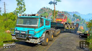 SnowRunner Mods  Hybrid Electric Truck Azov 73210 10x10 Trailer Offroad Transport Tatra Truck 223 [upl. by Ettezil]