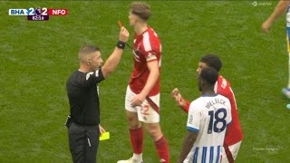 Morgan GibbsWhite Red Card Brighton vs Nottingham Forest 22 All Goals and Extended Highlights [upl. by Athalla]