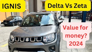 Ignis Delta vs Zeta 2024  Value for Money  Price on road  B2 CAR [upl. by Malorie414]