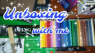 Unboxing master art colour pencilsmono zero eraserrefillsand paperframes and drawing pad with me [upl. by Nnainot]