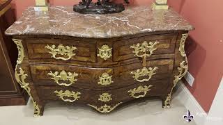 Antique French Régence Kingwood Ormolu Mounted Commode [upl. by Nylyram]