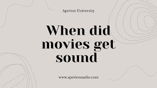 When did movies get sound [upl. by Nickola]