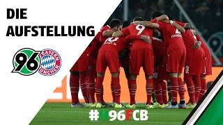 Die Aufstellung  Hannover 96  FC Bayern München [upl. by Judd]