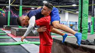 WWE MOVES AT THE TRAMPOLINE PARK Full Movie [upl. by Micco]