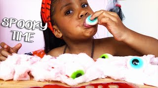 ASMR COTTON CANDY AND EYES┃pour halloween cest bien connu on mange des bonbons [upl. by Kain980]