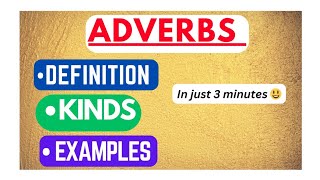 Adverb  Definition kinds and examples  Adverb in english grammar [upl. by Ltney331]