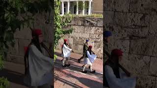 Evzones heading to the Greek Presidential Palace shorts travelvideos evzones athens [upl. by Jehias532]