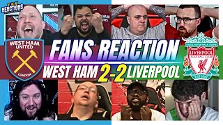 LIVERPOOL FANS REACTION TO WEST HAM 22 LIVERPOOL  PREMIER LEAGUE [upl. by Nico850]