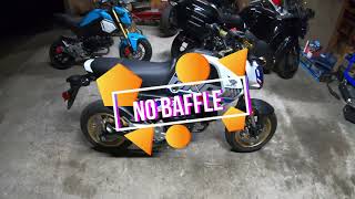 2022 Grom Stock VS SC Project Exhaust Baffle VS No Baffle 2019 Grom SC Project Exhaust Knock Off [upl. by Reitman]