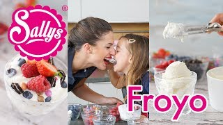 Frozen Yogurt  FroYo DIY  leichtes Joghurteis aus 4 Zutaten  wenig Zucker  Sallys Welt [upl. by Dorin918]