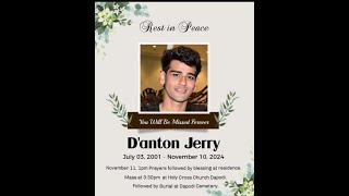 Funeral Service of Danton Jerry [upl. by Papke]