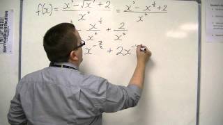 AQA Core 2 202 Writing as a Sum of Powers of x BEFORE Differentiating [upl. by Airotahs]