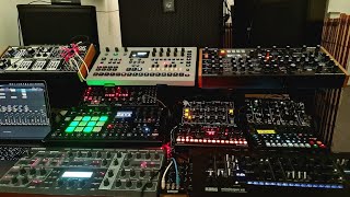 Clauss analog instruments Peak novation Analog rytm mk2 Moog subharmonicon Digitone DB01 Digitone [upl. by Halvaard]