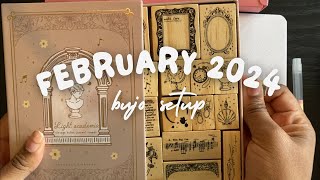 JOURNALING  February 2024 Bullet Journal [upl. by Atinod]