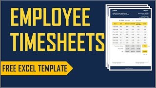 Employee Timesheets Excel Template  Time Card  Work Hours Calculator [upl. by Eisinger349]