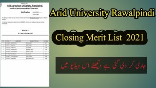 PMAS Arid Agriculture University Rawalpindi Closing Merit list 2021Expected Merit 2021 [upl. by Cleodel]