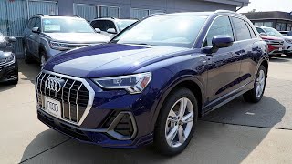 2023 Audi Q3 S Line Navarra Blue  Video Tour with Angel [upl. by Graehl]