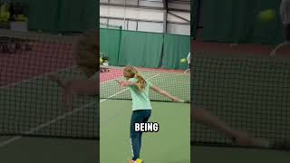 High backhand volley player age 7 years old tennistime [upl. by Nedroj280]