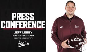 FOOTBALL  Jeff Lebby  Week Two Press Conference [upl. by Attehcnoc]