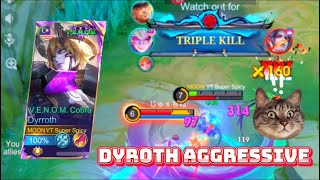 Dyroth Aggressive Kills  Dyroth Best Build 2024Mobile Legends [upl. by Arahas]