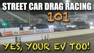 Howto drag race your street car at a track Drag racing 101 for street cars with EV racing content [upl. by Scandura557]