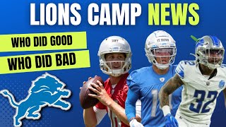 Detroit Lions Training Camp Observations Brian Branch RETURNS Jake Bates Bad Day  Jared Goff [upl. by Samau]