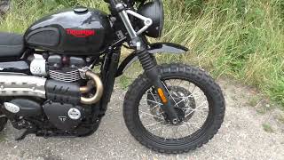 TRIUMPH STREET SCRAMBLER 900cc CONTINENTAL TKC80 TYRES [upl. by Nnyleuqcaj]