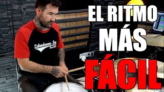 El RITMO más FÁCIL de BATERÍA 🥁  RITMO BÁSICO de BATERÍA para PRINCIPIANTES [upl. by Walsh966]