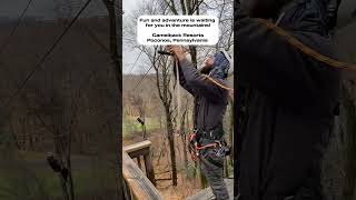 Zip line in the Pocono mountains at Camelback Resorts Pennsylvania [upl. by Noiramaj]