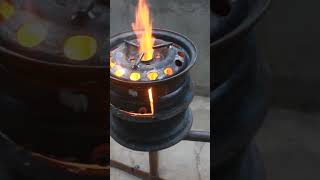 Wood stove from car tires [upl. by Elum]