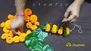 Marigold garland making  2 types of Marigold garland [upl. by Lindner]