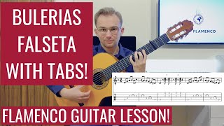 Bulerias Falseta Tutorial with TABS  Easy Flamenco Guitar Lesson  Bulerias Falseta Pulgar Lesson [upl. by Gerstner780]