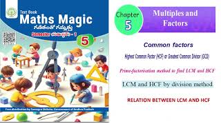 lcm and hcf by division methodprime factorisation method apscert 5th maths text book [upl. by Rafi164]