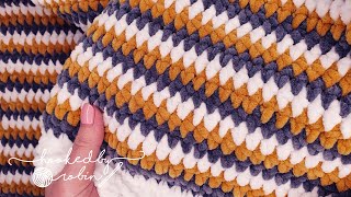 The EASIEST amp BEST Crochet Stitch for Chenille Yarn ❤ [upl. by Illoh686]